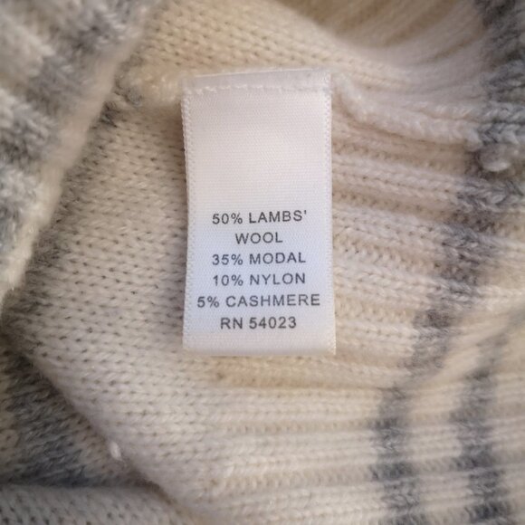 Banana Republic Ladies Cream & Grey Stripe Sweater - Picture 9 of 11